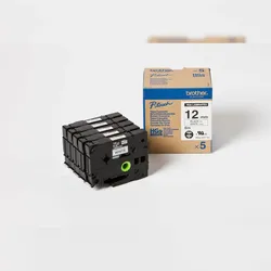 Brother HGE-231V5 P-Touch Sparset schwarz, weiß (5 Stück)