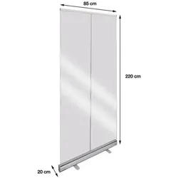 EICHNER Mobile Roll-Up Hygieneschutzwand 85 x 20 x 220 cm grau, 85x220x20 cm
