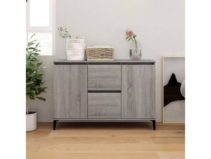 BEST Buffet de rangement enfilade - Buffet sonoma gris - 104x35x70 cm Bois d'ingénierie fr6850