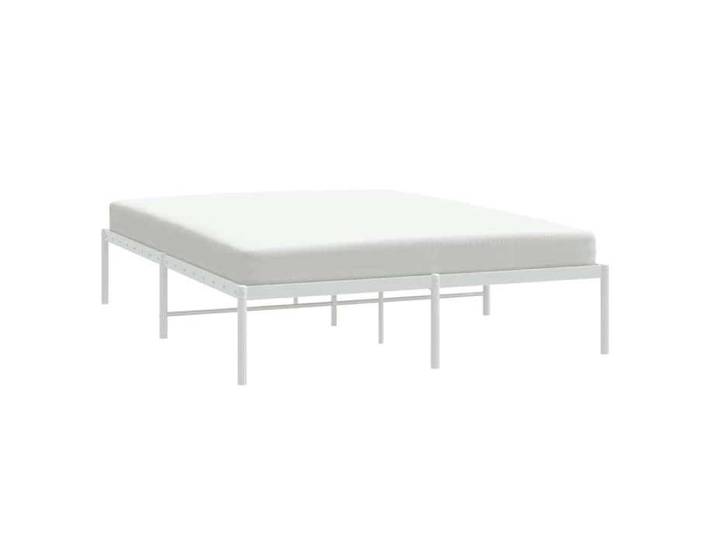 Magnifique Cadre de lit métal double - Sommiers à lattes - sans matelas blanc 160x200cm 3074