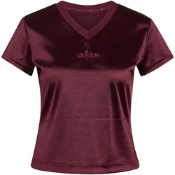 adidas Seasonal Essentials Satin T-Shirt Damen KS7939 - maroon XXS