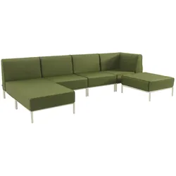 Oviala Business Modulares niedriges Gartenmöbel mit einfarbiges Muster 5 Plätze Grün Oviala 360 x 153 x 78 cm