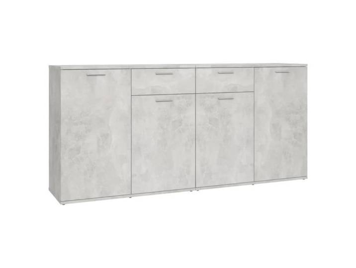 Buffet de Cuisine Moderne - SVP - Gris béton - 160x36x75 cm - Aggloméré