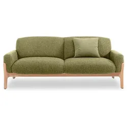 Segmüller Werkstätten Sofa 2-Sitzer groß Mika02 Stoff Grün Hellgrün