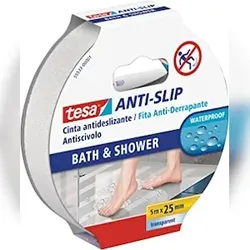6er-Pack TESA Anti-Rutsch-Klebeband für das Badezimmer 5mx25mm Transparent.