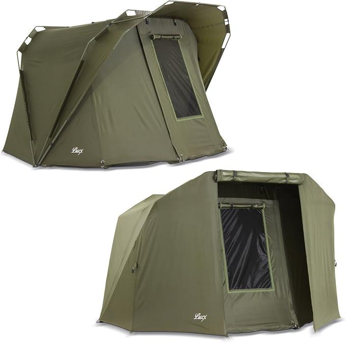 Coon Bivvy Angelzelt für 1-2 Mann - wasserdichtes Karpfenzelt mit Überwurf (Winterskin), extra Kopffreiheit, herausnehmbarer Bodenplane & 10.000 mm Wassersäule