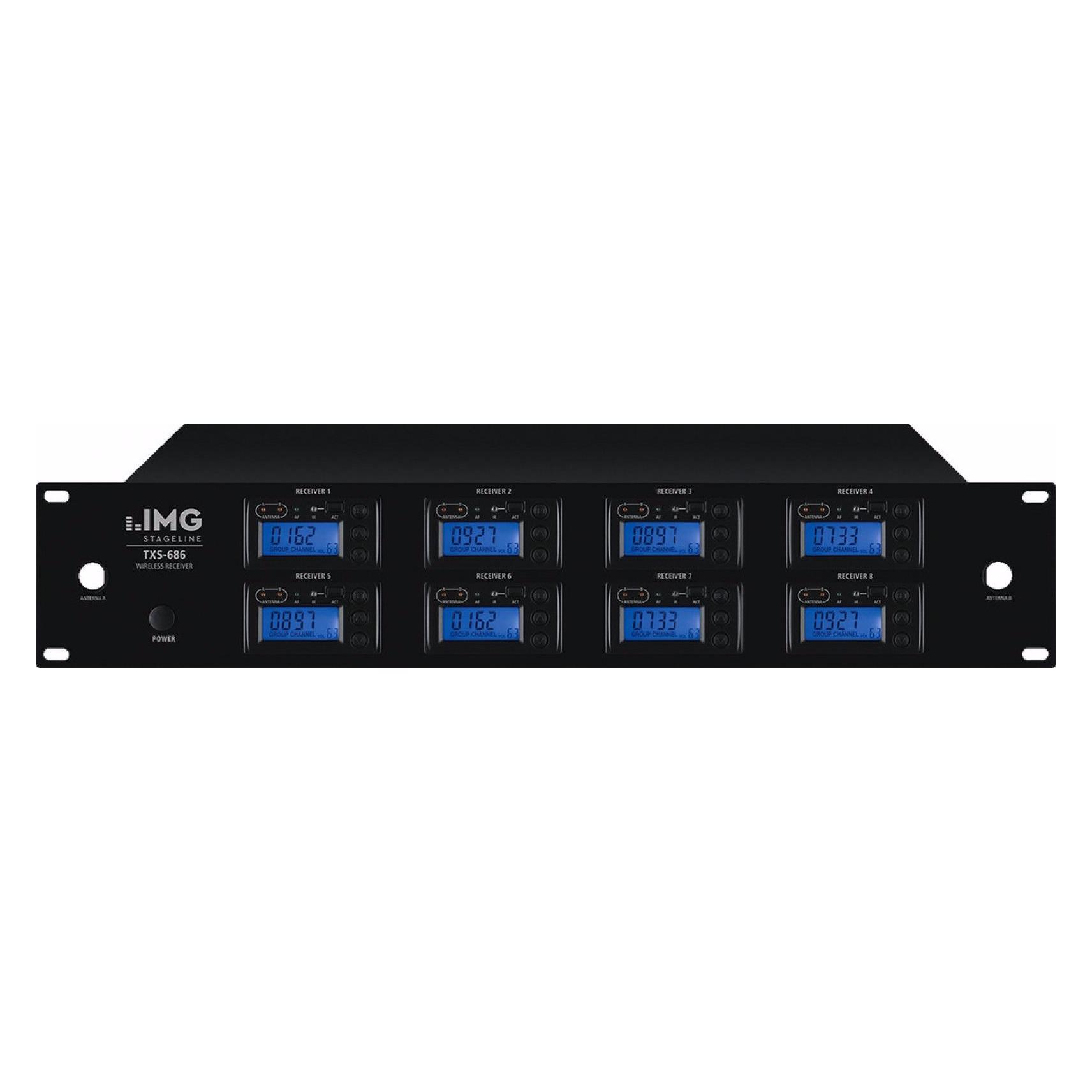 Img Stage Line 8-Kanal Funkempfaenger True-Diversity 672-696 MHz (TXS-686)