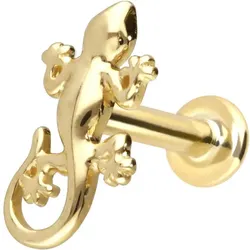 14 Karat Gold Labret mit Innengewinde GECKO