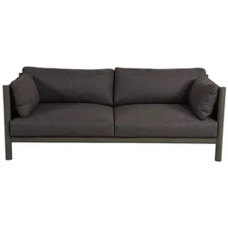 Gartensofa Brad mit Kissen aus Aluminium und Outdoor-Stoff, modern gepolstert, Nordic Green