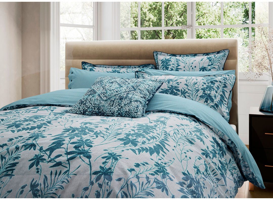 Bedeck of Belfast Mieko Cotton Duvet Cover Set No Double Duvet Cover + 2 Pillowcases