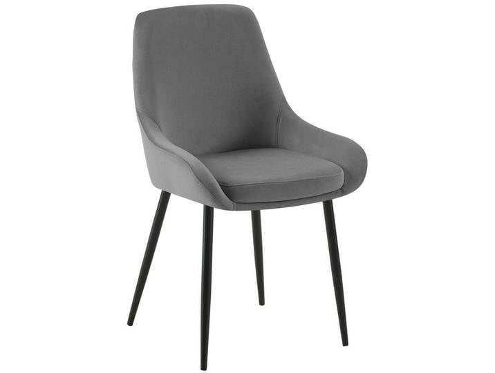 CLP Stuhl Samt Dunkelgrau, Textil, 50x86x53 cm, Esszimmer, Stuhl