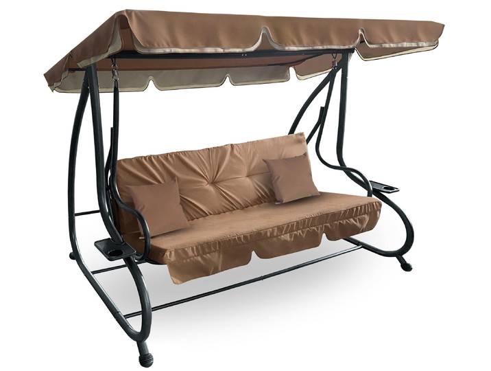 Aga Balançoire de jardin 2en1 GRANDLUX XXL Marron clair