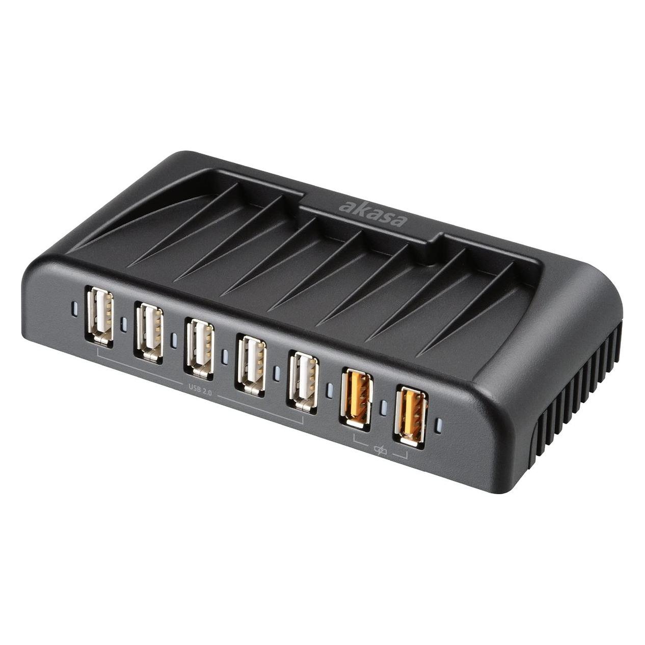 Akasa USB-Hub 2.0 Connect 7 FC (USB-A, 7 Ports) (AK-HB-12BKCM)