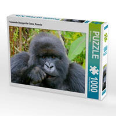 CALVENDO Puzzle Fressende Berggorilla-Dame, Ruanda | 1000 Teile Lege-Größe 64x48cm Foto-Puzzle für glückliche Stunden