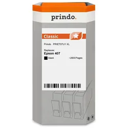 Prindo, Druckerpatrone, kompatibel mit Epson 407 (BK)