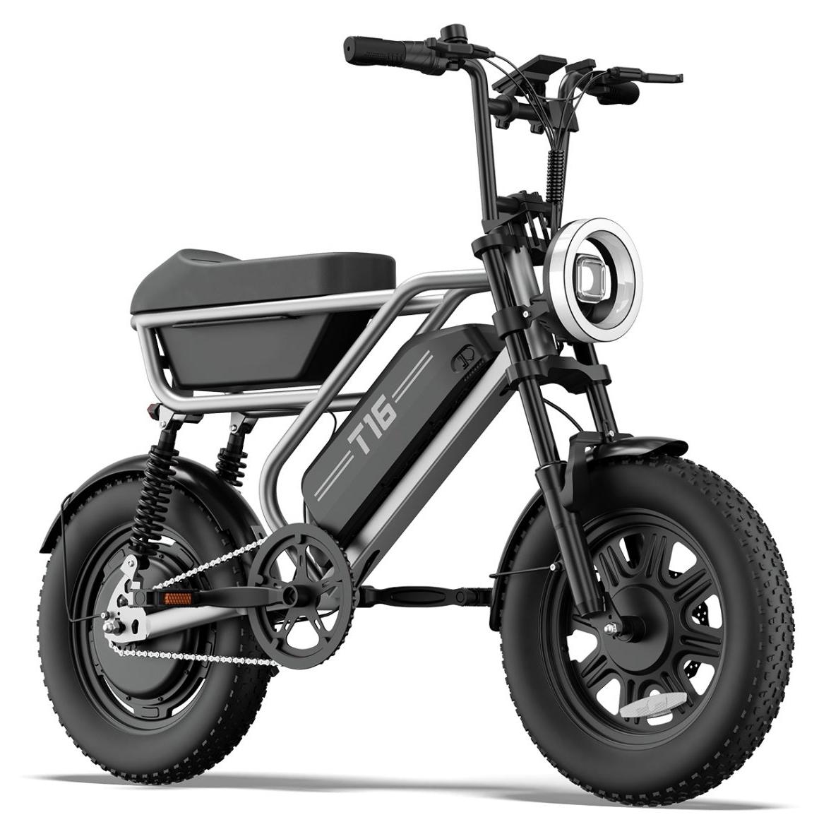 Elektrisches Fahrrad | URLIFE | T16 | 48V13Ah 16" Scheibenbremse eBike - Silber