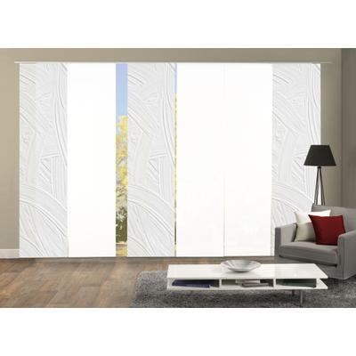 Schiebegardine HOME WOHNIDEEN "TALIA 6er SET" Gr. 1, weiß, B:60cm H:245cm, Polyester, Gardinen, Schiebevorhang Digidruck 6er Set TALIA
