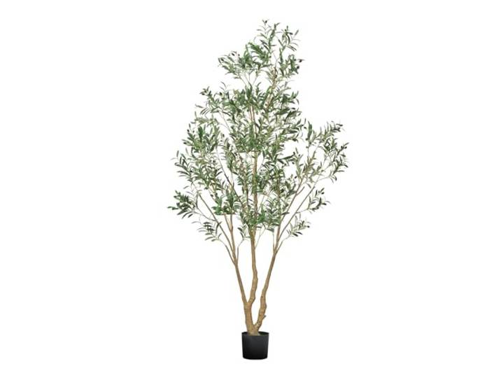 VEVOR Arbre Artificiel\, 2\,4 m\, Plante Artificielle en PE Olivier Artificiel avec Pot Noir\, Tronc et Feuilles Vertes Réalistes\, Faux Arbre pour Bureau\, Salon\, Chambre à Coucher\, Décoration d'Intérieur