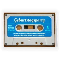 Einladungskarte Geburtstag: Mixtape mit Foto in Braun
