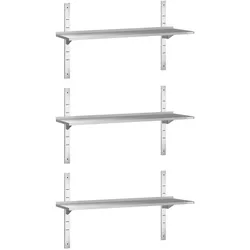 3er-Set Wandregale aus Edelstahl 1400 x 300 mm PREMIUM - GOLDOLD GOLDINOX