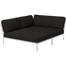 LEVEL Outdoor Eck-Sofa Lounge-Modul 5 Kohle Weiß Links