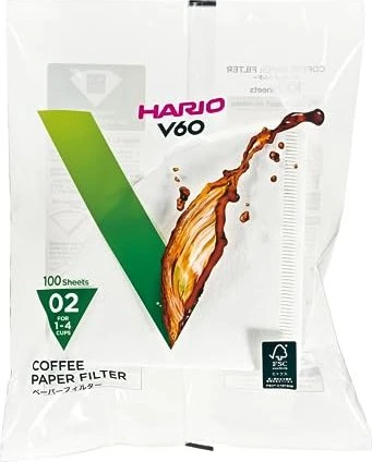 Hario Papierfilter V60-02 (VCF-02-100W), weiß, 100 St, 100 Stück