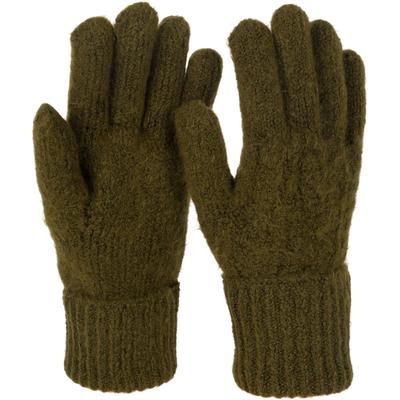 Strickhandschuhe STYLEBREAKER "Strickhandschuhe Zopfmuster", Damen, grün (oliv), Obermaterial: 80% Polyacryl PAN. 20% Wolle WO., Modisch, Handschuhe