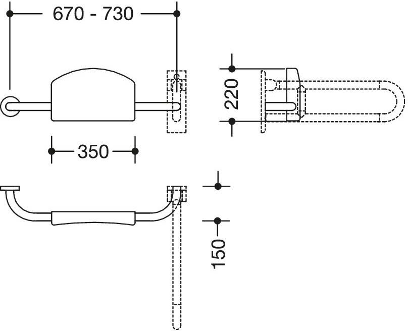 HEWI Serie 477/801 Rückenstütze links