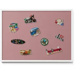 MAGNETTAFEL 70x50 cm Weißer Rahmen Pastellrosa