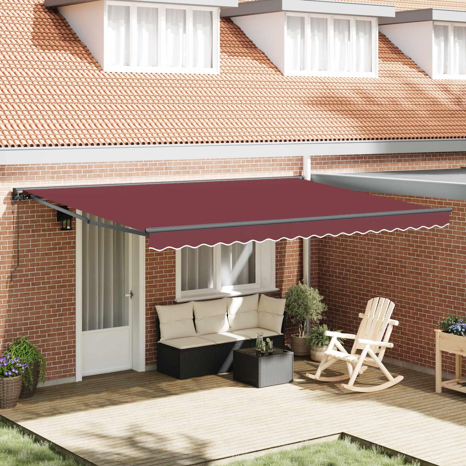 Maison Exclusive - Markisenrahmen Bordeauxrot 450 x 300 cm