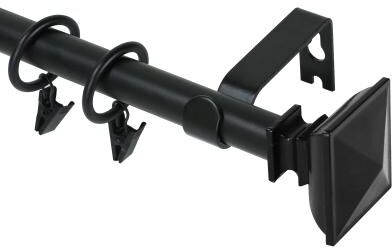 Urbanest Modern Square Urn Adjustable Drapery Curtain Rod with Clip Rings