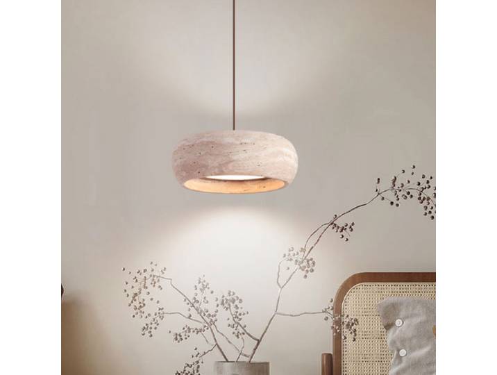 Lampes suspendues LED modernes lampes suspendues en travertin lampe à suspension en pierre naturelle pour salon chambre salle à manger lampes suspendues
