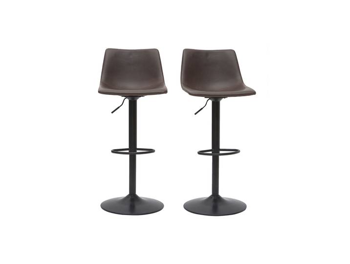 Tabourets de bar vintage réglables pivotants marron (lot de 2) NEW ROCK