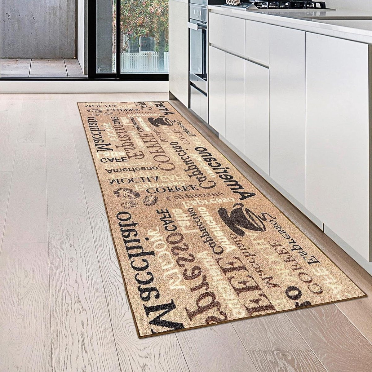 Keukenloper Beige met Bruin - Antislip Keukentapijt - 80 x 200 cm