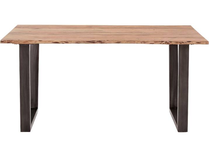 Esstisch MCA LIVING Calabria , braun (akazie natur, antik gewischt, akazie natur), B:160cm H:78cm T:90cm, 100% Akazie, Tische, Esstisch, Massivholz mit Baumkante