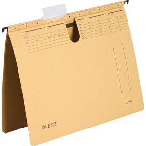 Leitz Hängehefter 1914-30-00, Alpha, A4, kaufmännische Heftung, braun, Karton, 10 Stück
