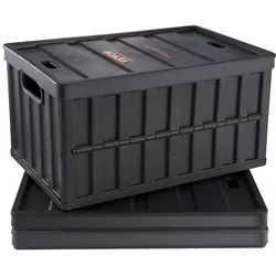 VEVOR 3er-Set 65L Profi Klappbox aus PP Transportbox mit Deckel Faltbarer Aufbewahrungsbox mit Handgriff Stapelbare Kisten Storage Box Faltboxen Stapelboxen für Aufbewahrung & Transport
