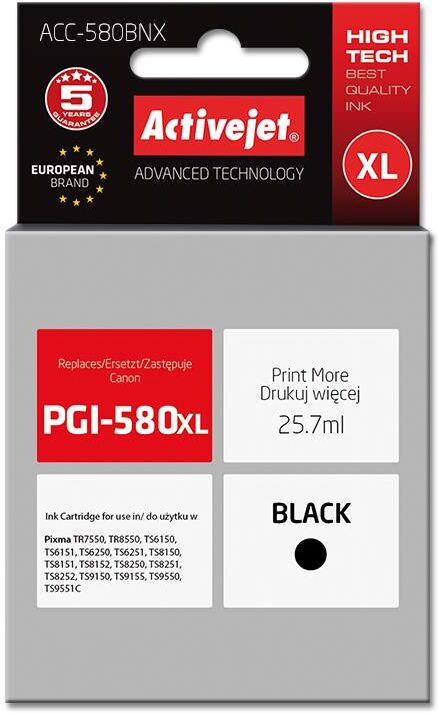Cartucho de tinta compatible Canon PGI-580Bk XL (negro) - ACTIVEJET