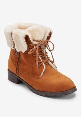 Extra Wide Width Women's The Leighton Weather Boot by Comfortview in Cognac (Size 9 WW)