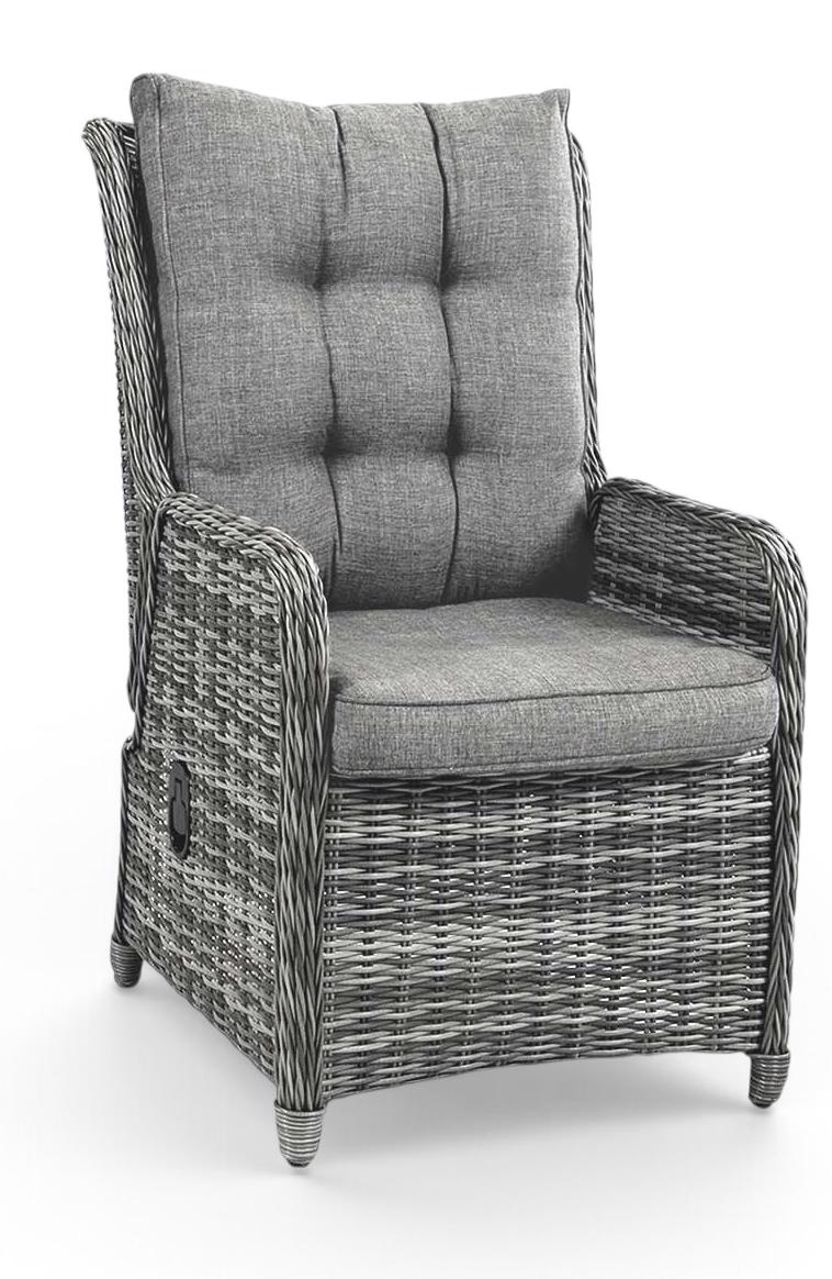 Verstellbarer Gartenstuhl Dublin | Aschgrau | Rattan | 2er Set