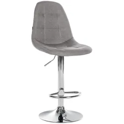 CLP Barhocker Elmore Stoff C   Farbe: grau, Material Gestell: Metall in Chromoptik