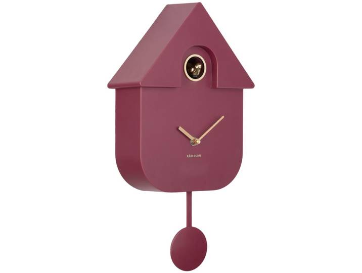 Karlsson Wandklok Modern Cuckoo Oro - Paars - 21.5x8.5x41cm - Wandklok Modern