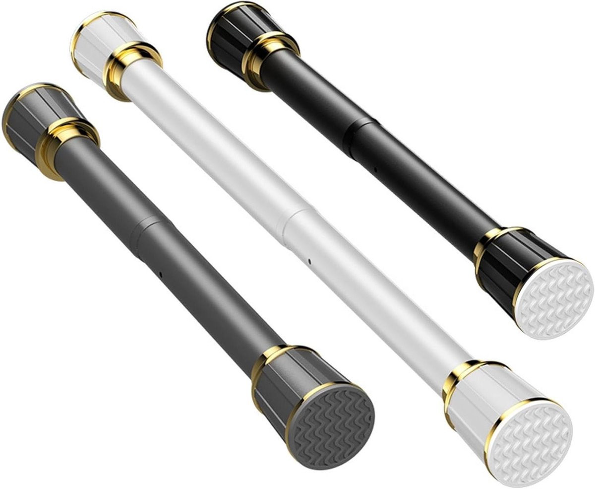 Verstelbare Gordijnroede Wit 110-190 cm - Trekstang Rail zonder boren