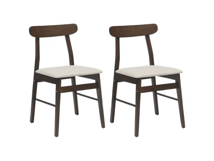 KGHERMDF Esszimmerstuhl 2er Set Dunkelbraun Massives Gummiholz Vintage Design, Lackierte Oberfläche, Vielseitig für Küche und Wohnzimmer, Pflegeleicht