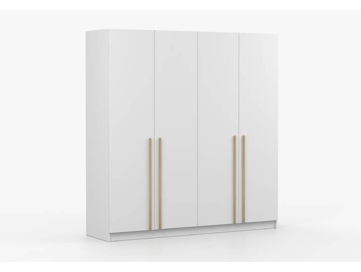 Drehtürenschrank SEVILLA 4D 200 cm Weiß Weiß