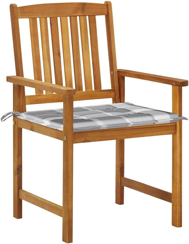 6er-Set Gartenstühle aus massivem Akazienholz mit Kissen und Öl-Finish, Gartenmöbel für bis zu 110 kg pro Sitzplatz