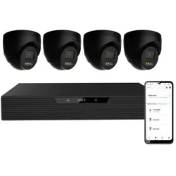 iGet N85P4 HOME NVR PoE recorder + 4x black camera, 3K+ (5 MPx) resolution, set, Netzwerkkamera, Schwarz