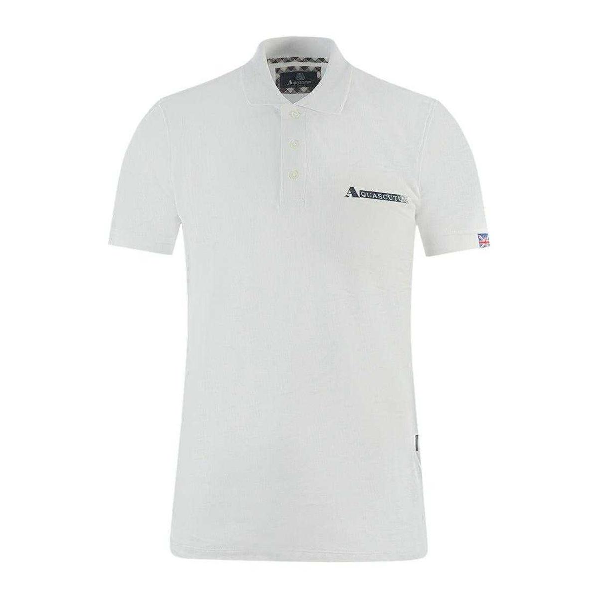 Aquascutum Unisex Volwassen Gekartelde Logo Polo Shirt (Wit)