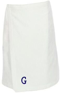 Authentic Hotel and Spa Turkish Cotton Terry Monogrammed White Men's Spa and Shower Towel Wrap