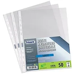 Favorit, Mappe, Lochtaschen Zweiseitig offen Schutzblatt A4 Polypropylen (PP) 50 Stück (A4)